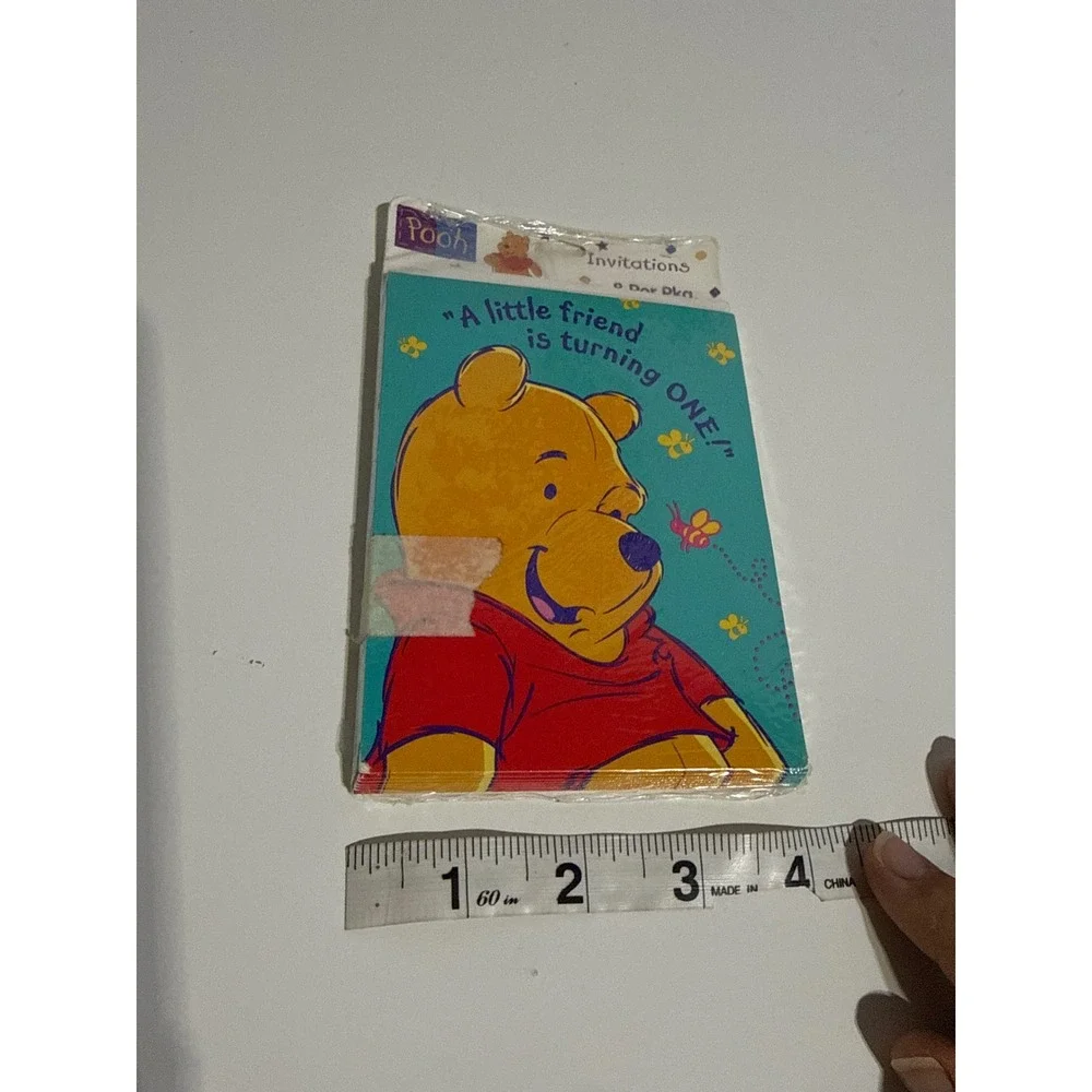 Disney Winnie the Pooh 1st Birthday Invitations 16ct Teal Vintage Paper Cards